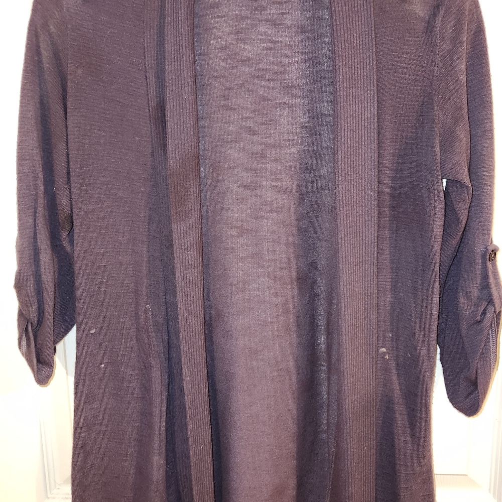 Bobeau 3/4 Sleeve Purple Cardigen from Nordstrom.
